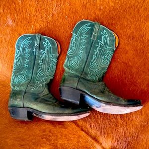 COPY - Lucchese 1883 vintage green leather cowgirl boot